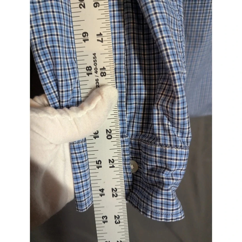 Ralph Lauren Classic Fit Y2K Era Ivy Style Blue‎ Check Shirt 15.5 M Preppy